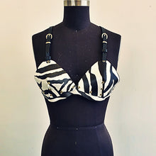 Load image into Gallery viewer, Vinyl harness bra Zebra