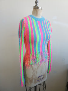 Rainbow crop sweater