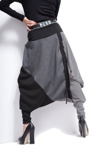 Baggy Harem Drawstring Adjustable Length Pants One size
