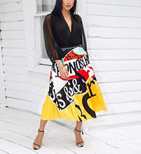 Load image into Gallery viewer, High Waist Graffiti Pleated Skirts